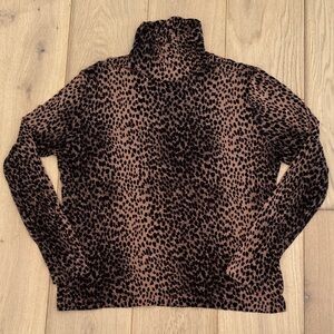 Leopard Print Turtleneck Sweater